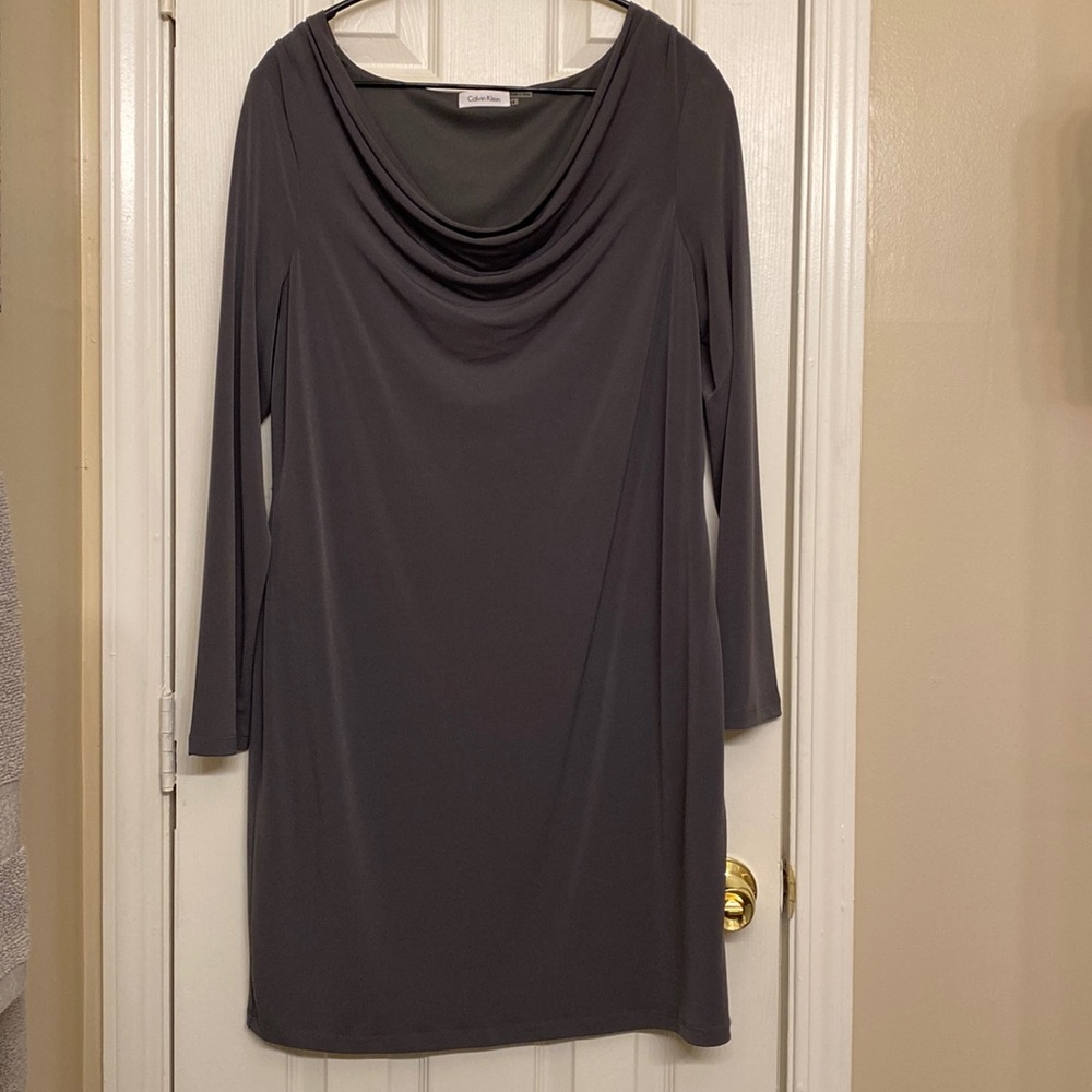 Calvin Klein Drape Neckline Dress